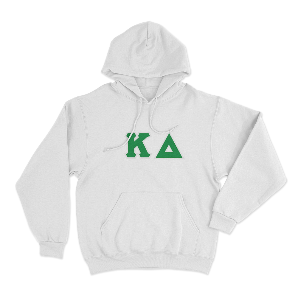 Kappa Delta Classic Lettered Logo Unisex Hoodie White Kappa Delta Classic Lettered Logo Unisex Hoodie White