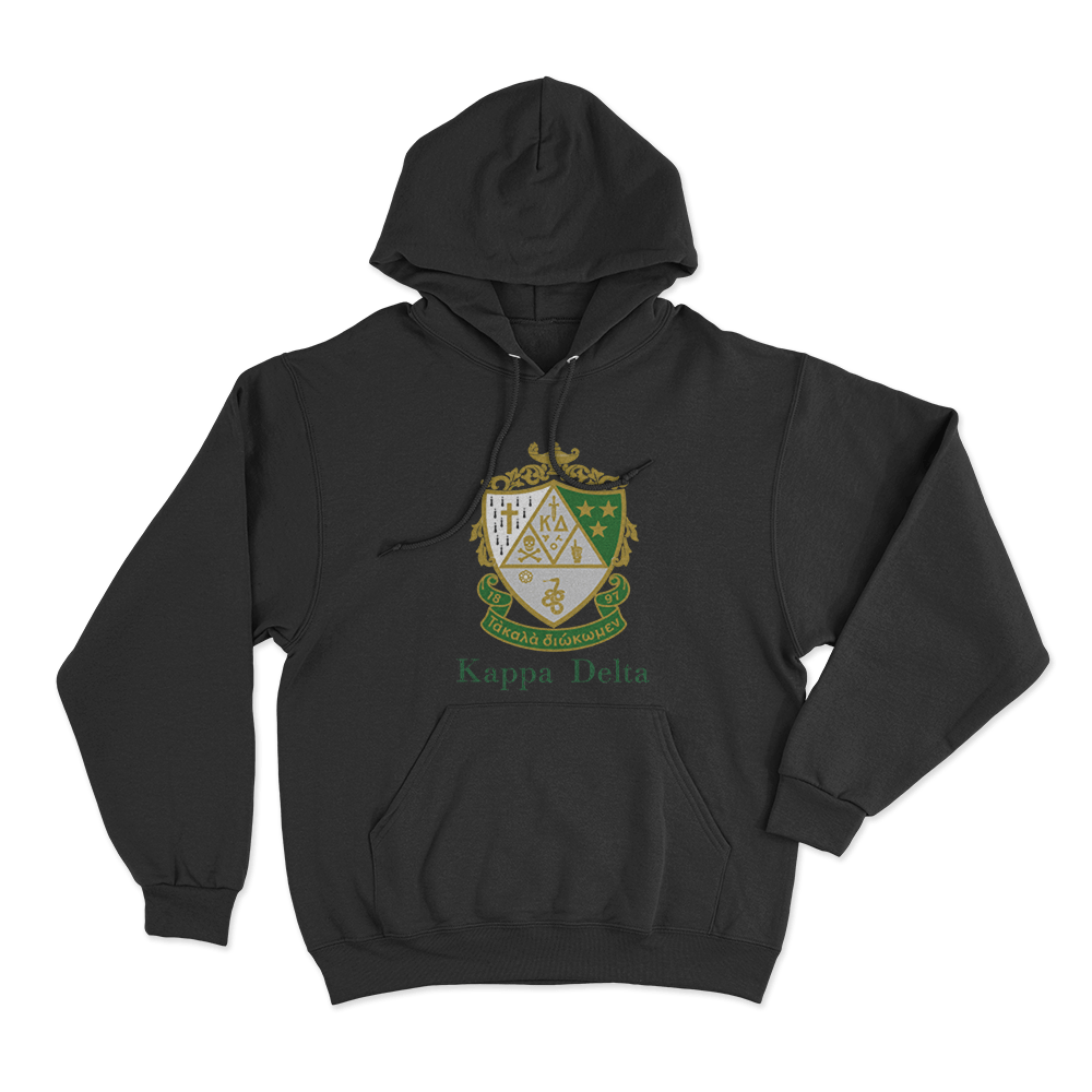 Kappa Delta Crest Unisex Hoodie Black Kappa Delta Crest Unisex Hoodie Black