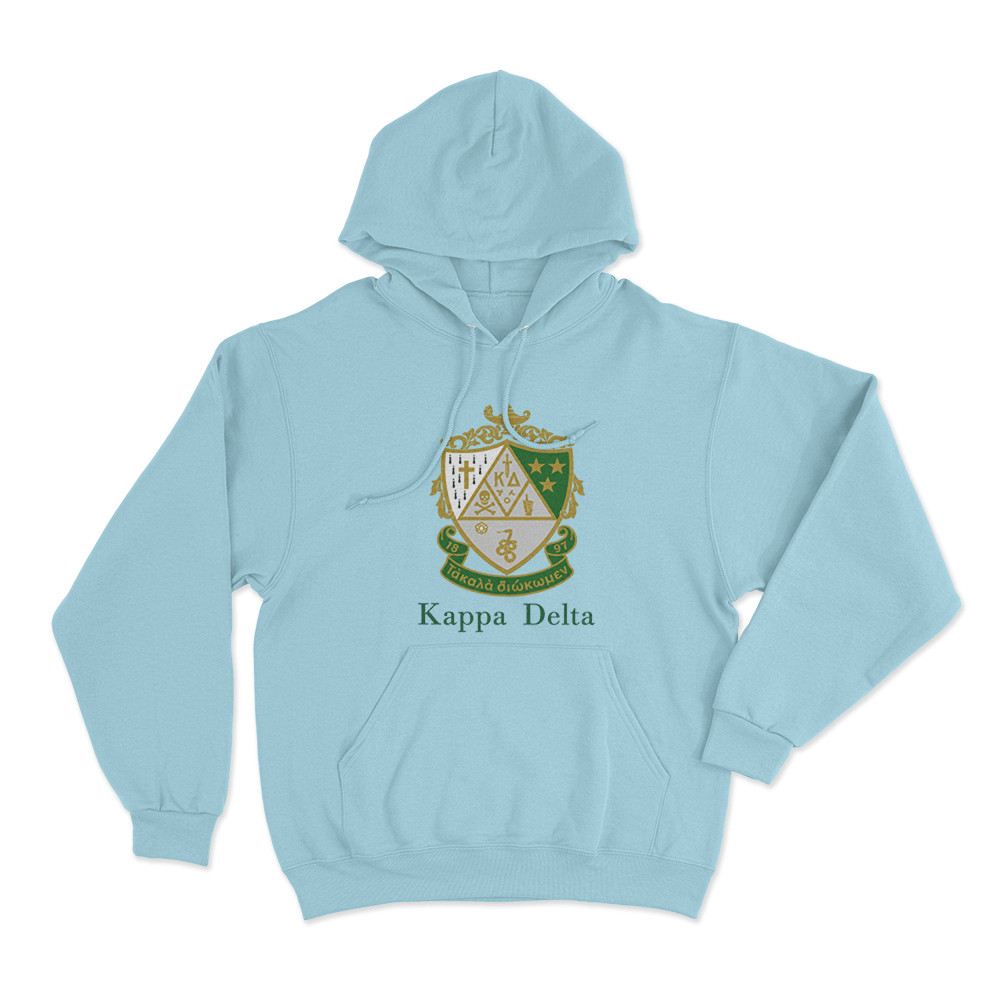 Kappa Delta Crest Unisex Hoodie Sky Blue Kappa Delta Crest Unisex Hoodie Sky Blue