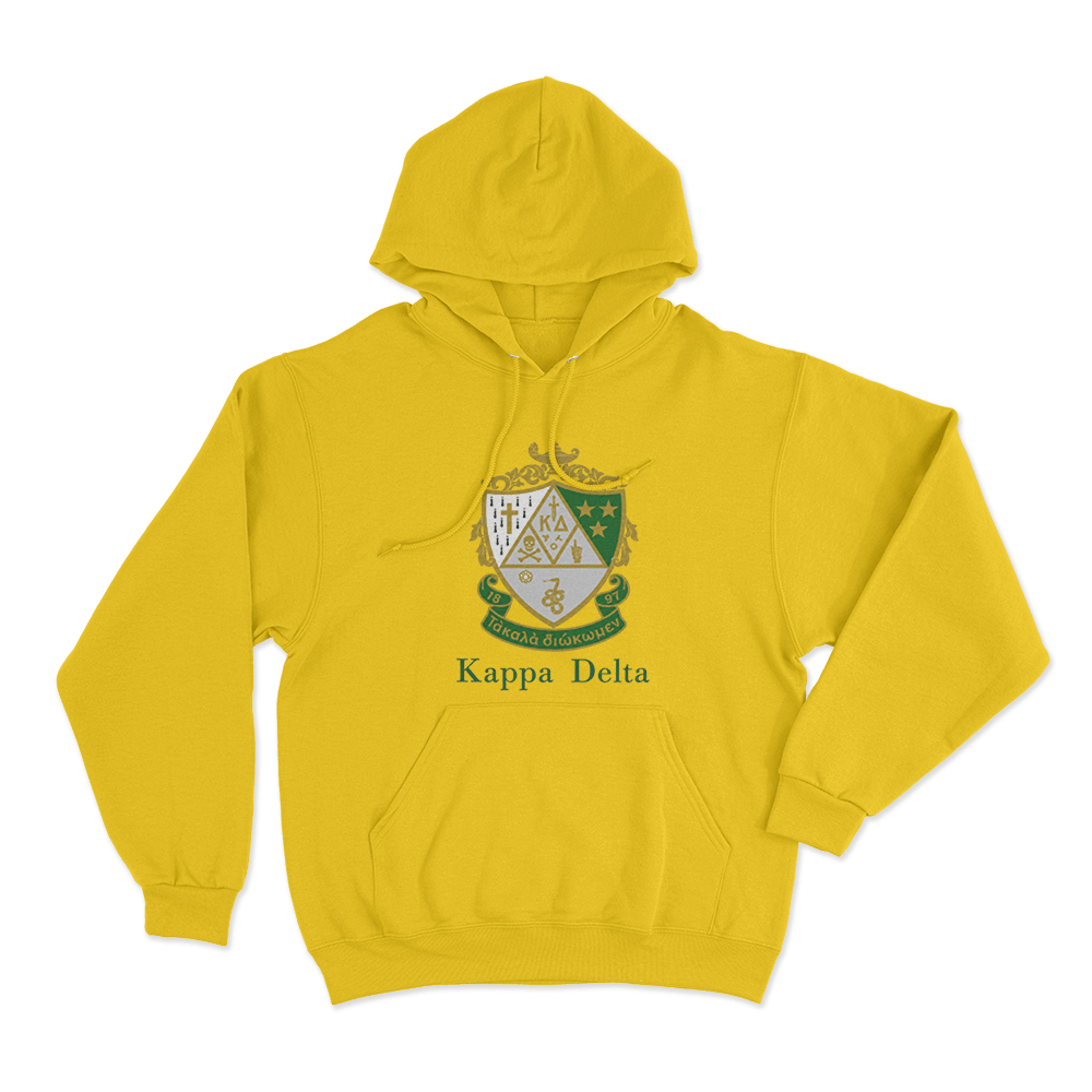 Kappa Delta Crest Unisex Hoodie Yellow Kappa Delta Crest Unisex Hoodie Yellow
